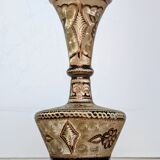 Decorative handcrafted vase in chiseled copper - Floral motifs - Orient / India