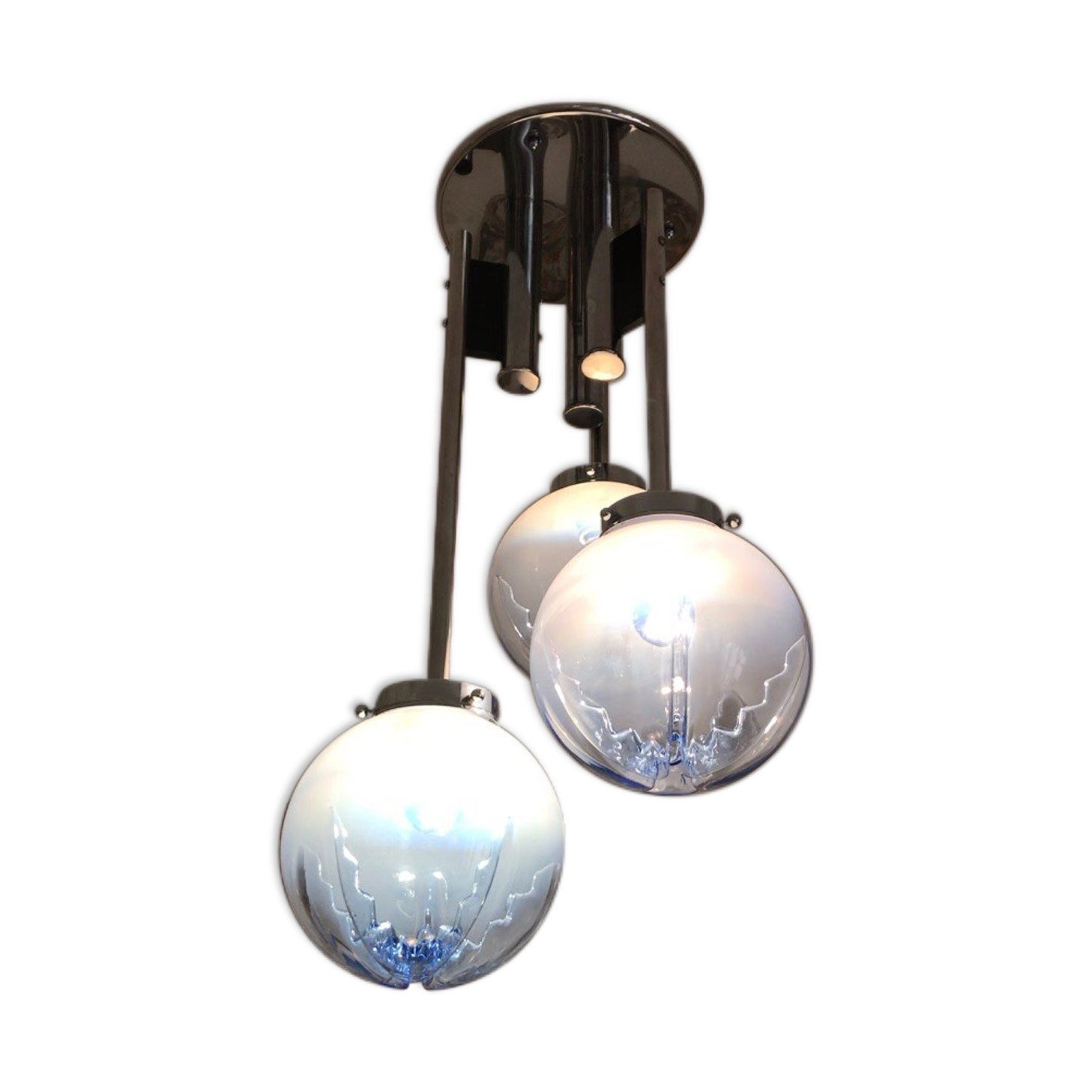 Suspension Mazzega pendant verre Murano space âge