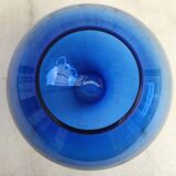 Vintage cobalt blue glass round vase