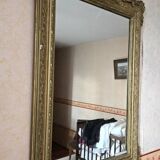 Antique gilded mirror with sculpted pediment – Napoléon III period – 19th century