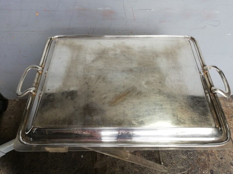 Silver metal plate / tray ep 1940 Stork punch