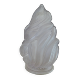 Ancienne tulipe "flamme" en pâte de verre dépoli, art déco, années 30 40