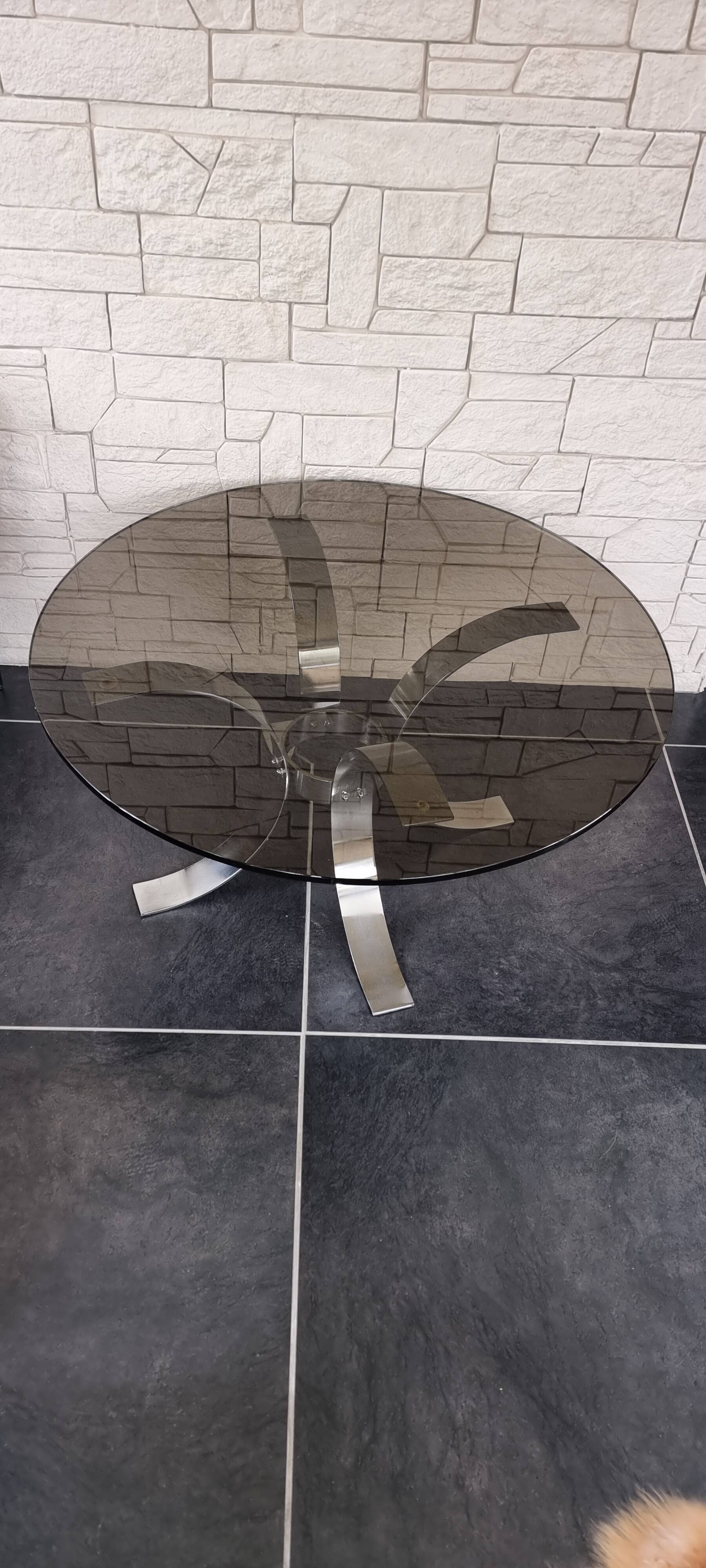 smoked glass coffee table – 1970