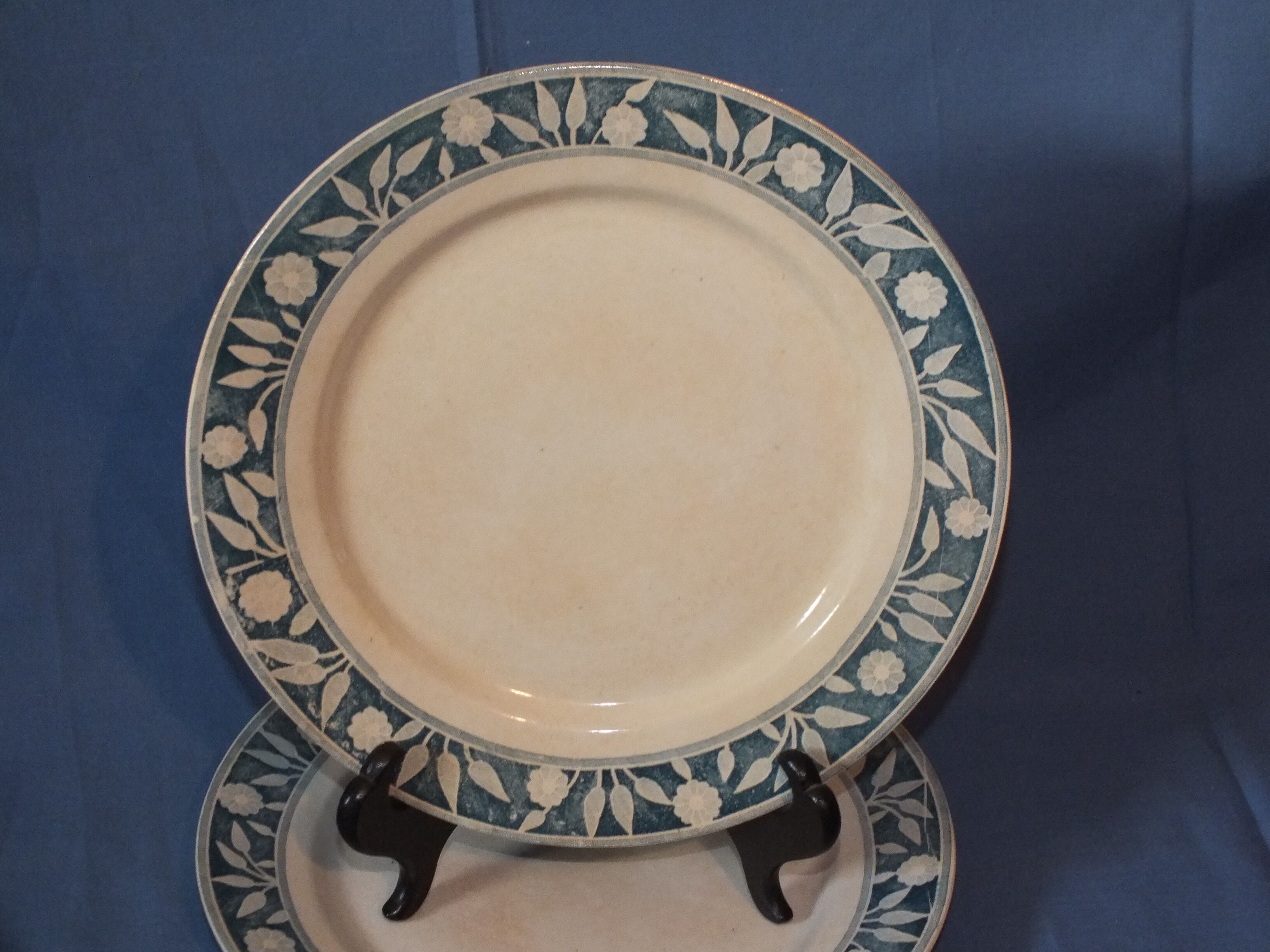 Set 4 Plates - Creil - Montereau Labrador service Warsaw