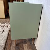 Commode vintage pieds compas vert d'eau