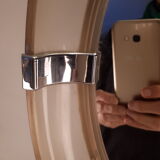 Round mirror plastic bathroom design vintage 1970