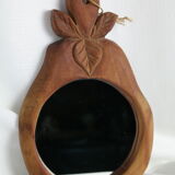 Vintage mahogany wood mirror handmade pear shape