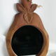 Miroir vintage en bois d'acajou forme poire artisanal