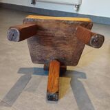 Tripod chair for children, Scandinavian brutalist chalet design.