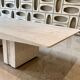 Table basse française  en travertin adouci