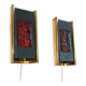 Pair of Scandinavian brass and glass wall lights by Erik Hoglund