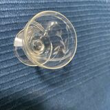 Set of 12 hand-sized crystal glasses with flower decoration