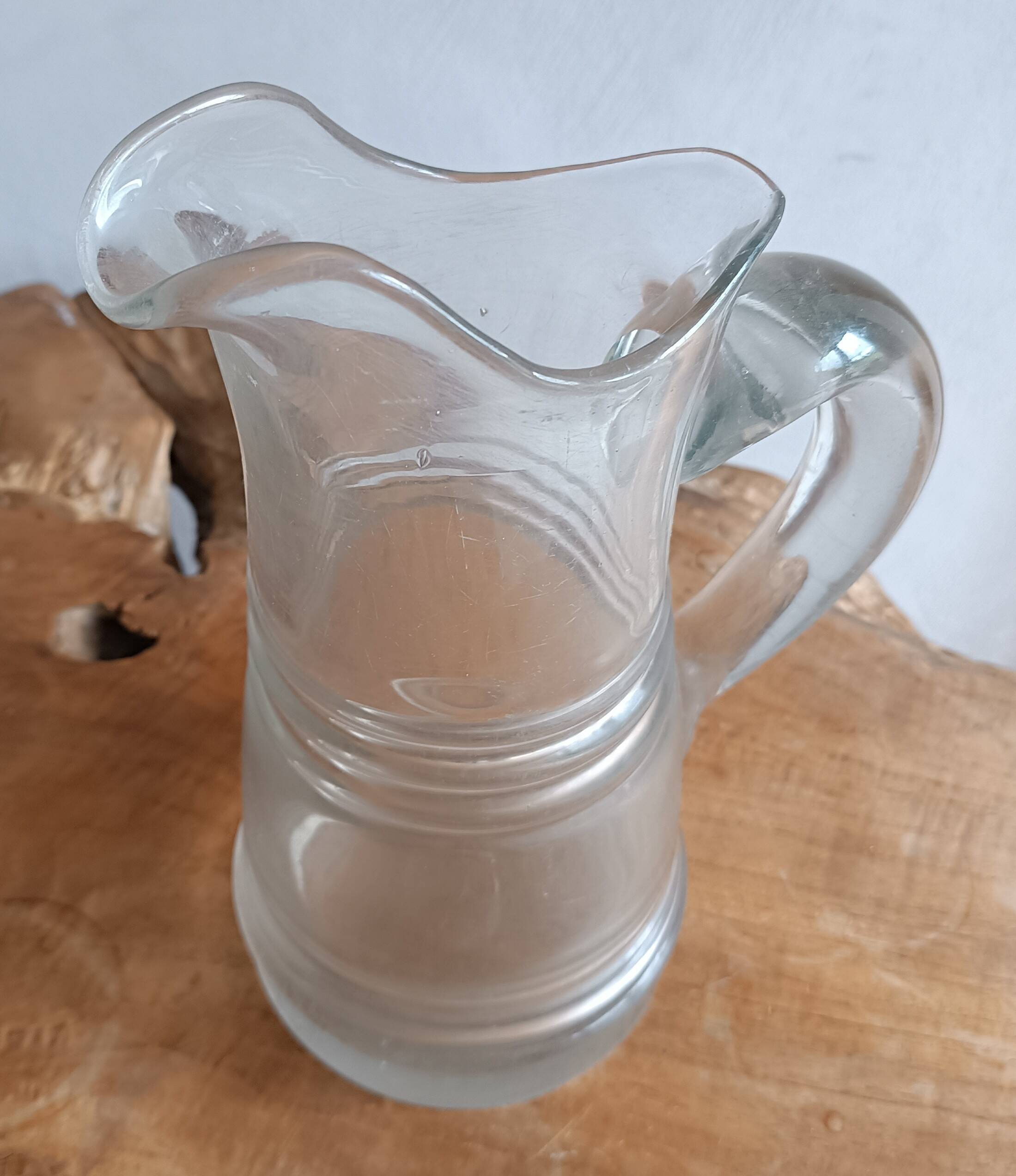 Large Normandy cider pitcher in blown glass, 19th century