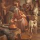 Italian painting signed Mattia Traverso, genre scene