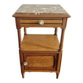Louis Philippe style bedside table in cherry and ash wood
