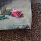 Oil on canvas bouquet of roses still life