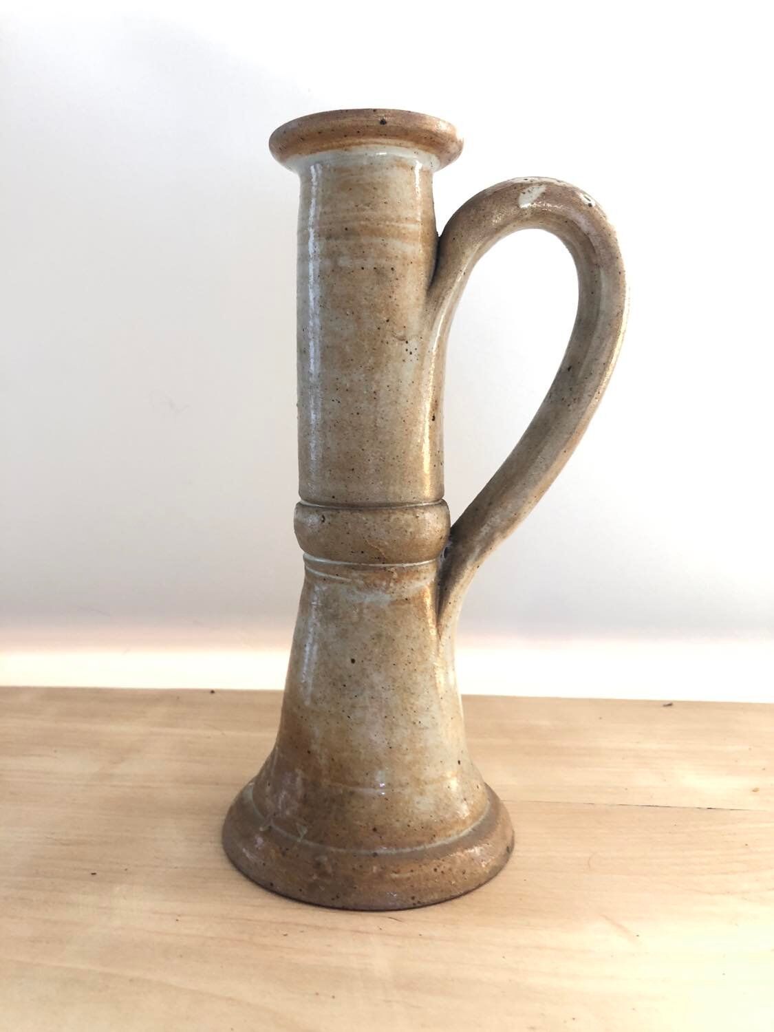 Vintage stoneware candle holder