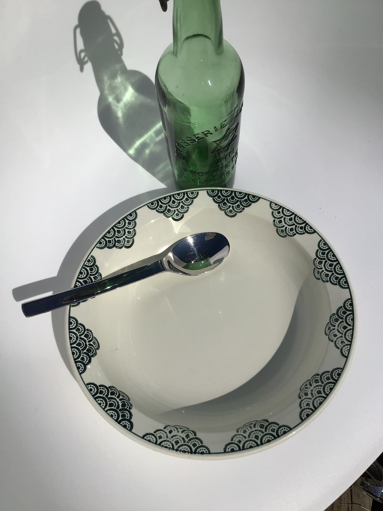 Old St Amand deep plate dark green