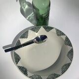 Old hollow dish St Amand dark green