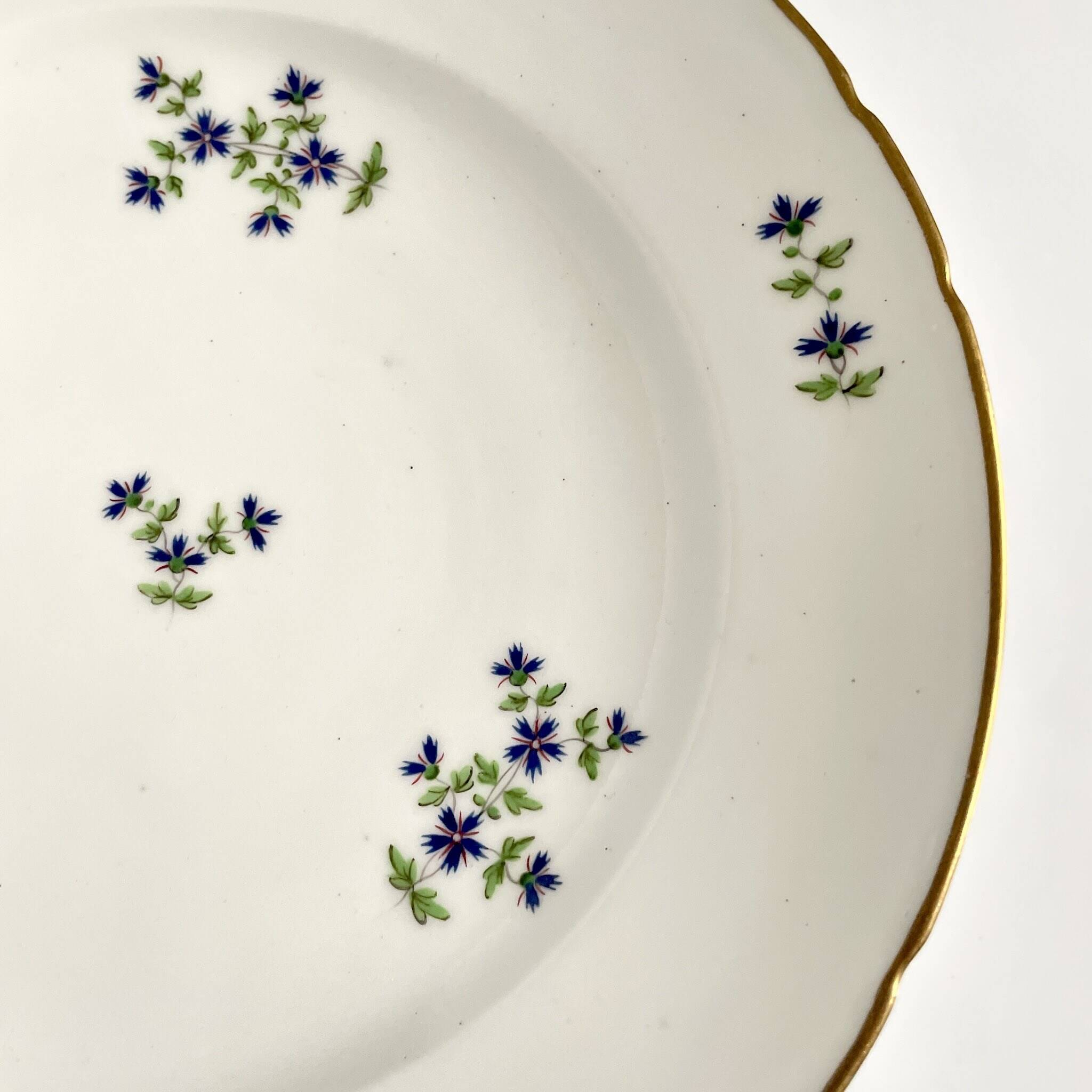 Porcelain plate from the Duke of Angoulême | Cornflower floral motif