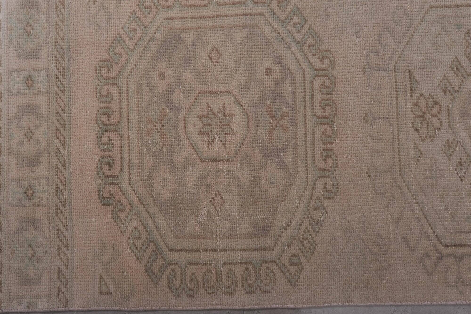 Vintage Turkish hallway carpet 84x576 cm
