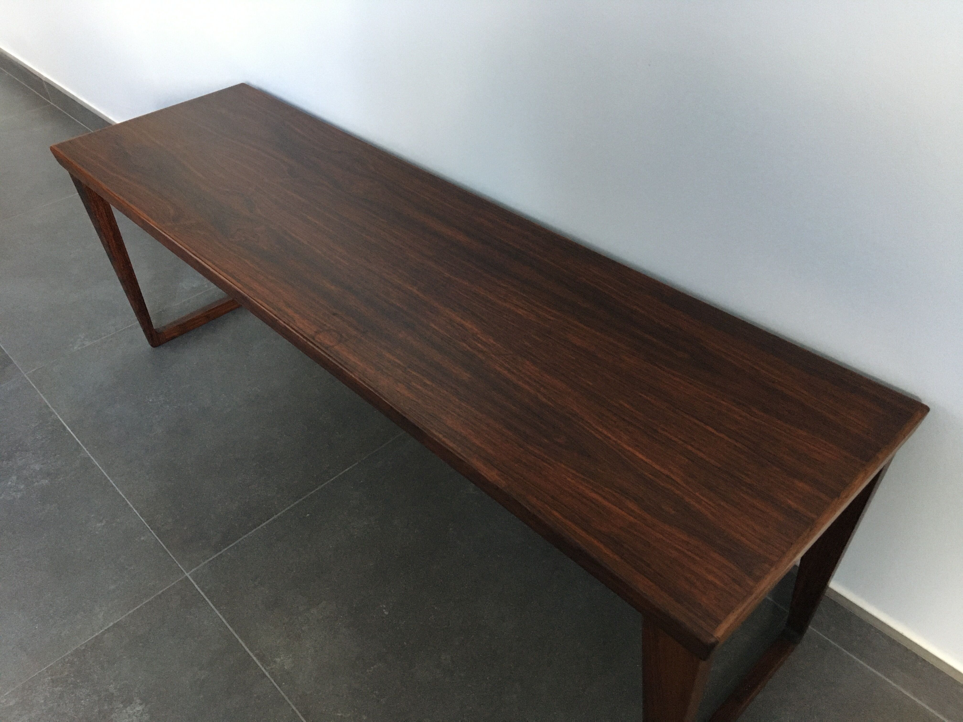 Scandinavian rosewood mirror and bench by Aksel Kjersgaard 60s