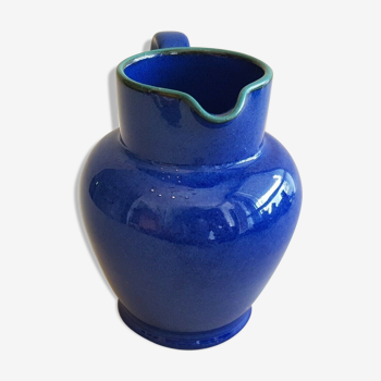 Pichet cruche carafe pot Denby England Metz bleu liseret vert