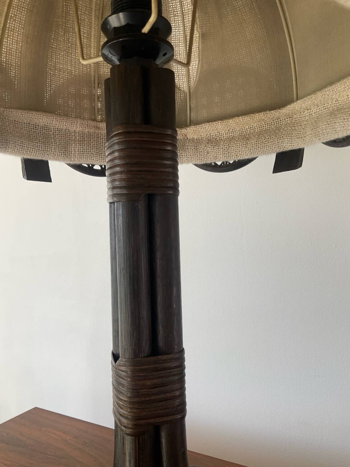 Rattan and cane lamp from the 60s-70s