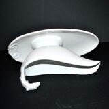 Sarreguemines antique earthenware sauce boat U&C opaque eagle's head