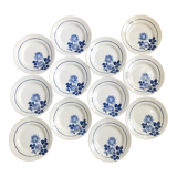 Service of 12 antique flat plates