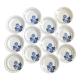 Service of 12 antique flat plates