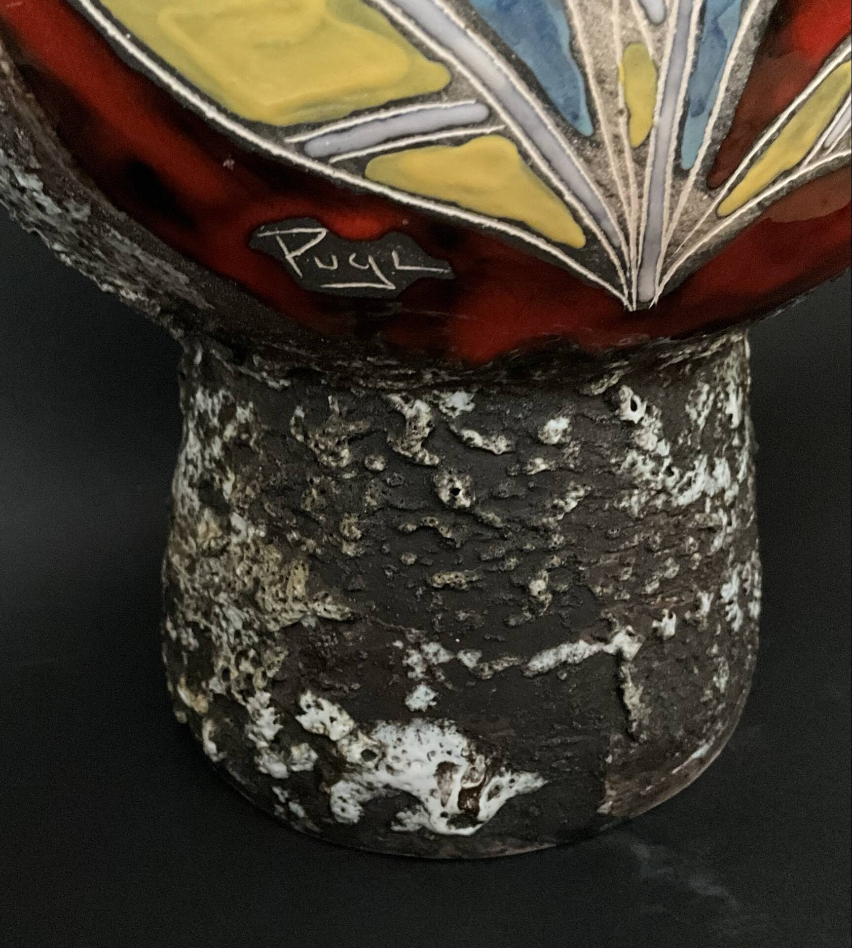 Large PUGI jug in brutalist ceramic signed – Vallauris / Monaco