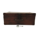 Old wooden suitcase with a padlock