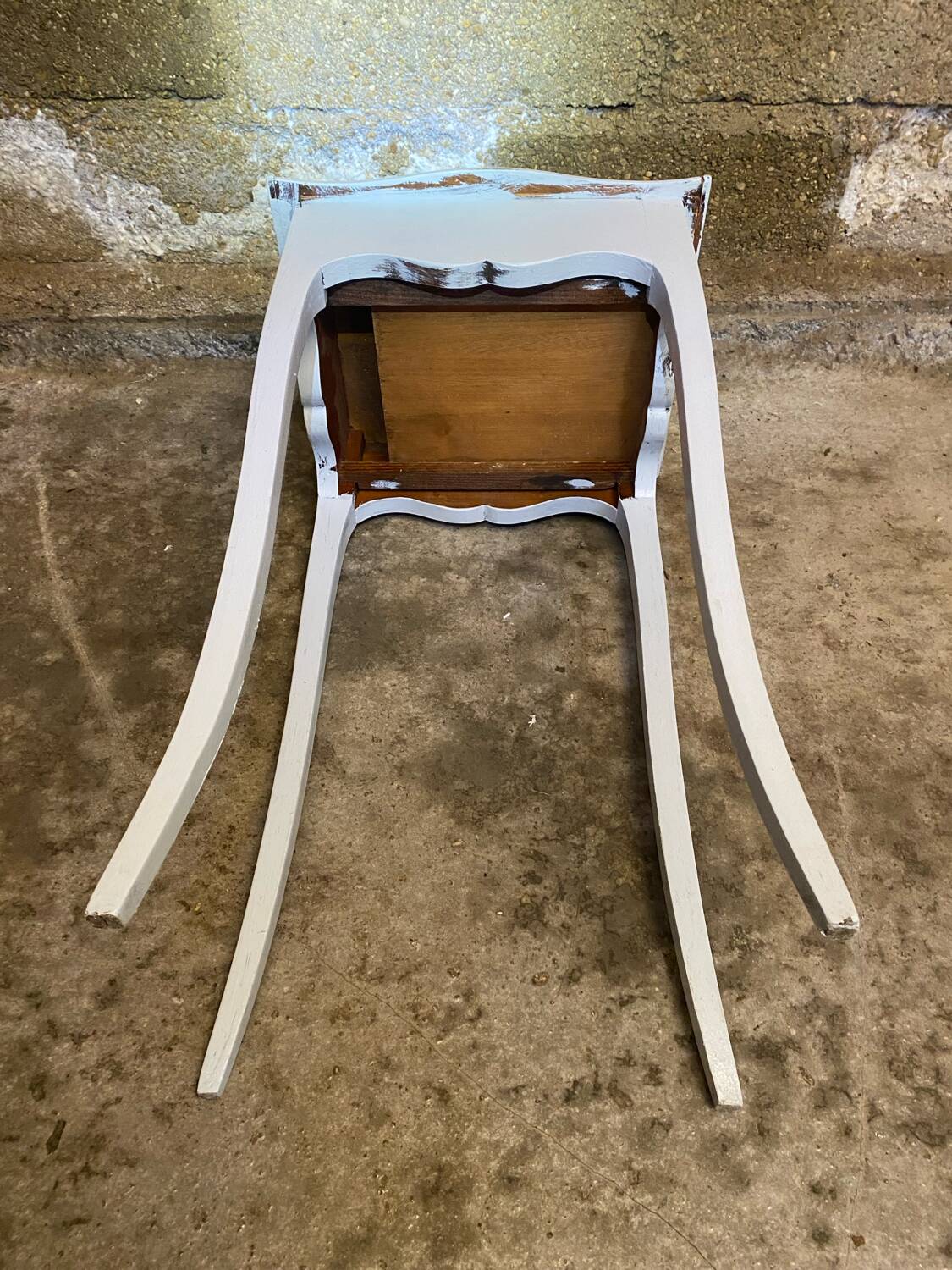 Louis xv style nightstand table wood drawer side vintage