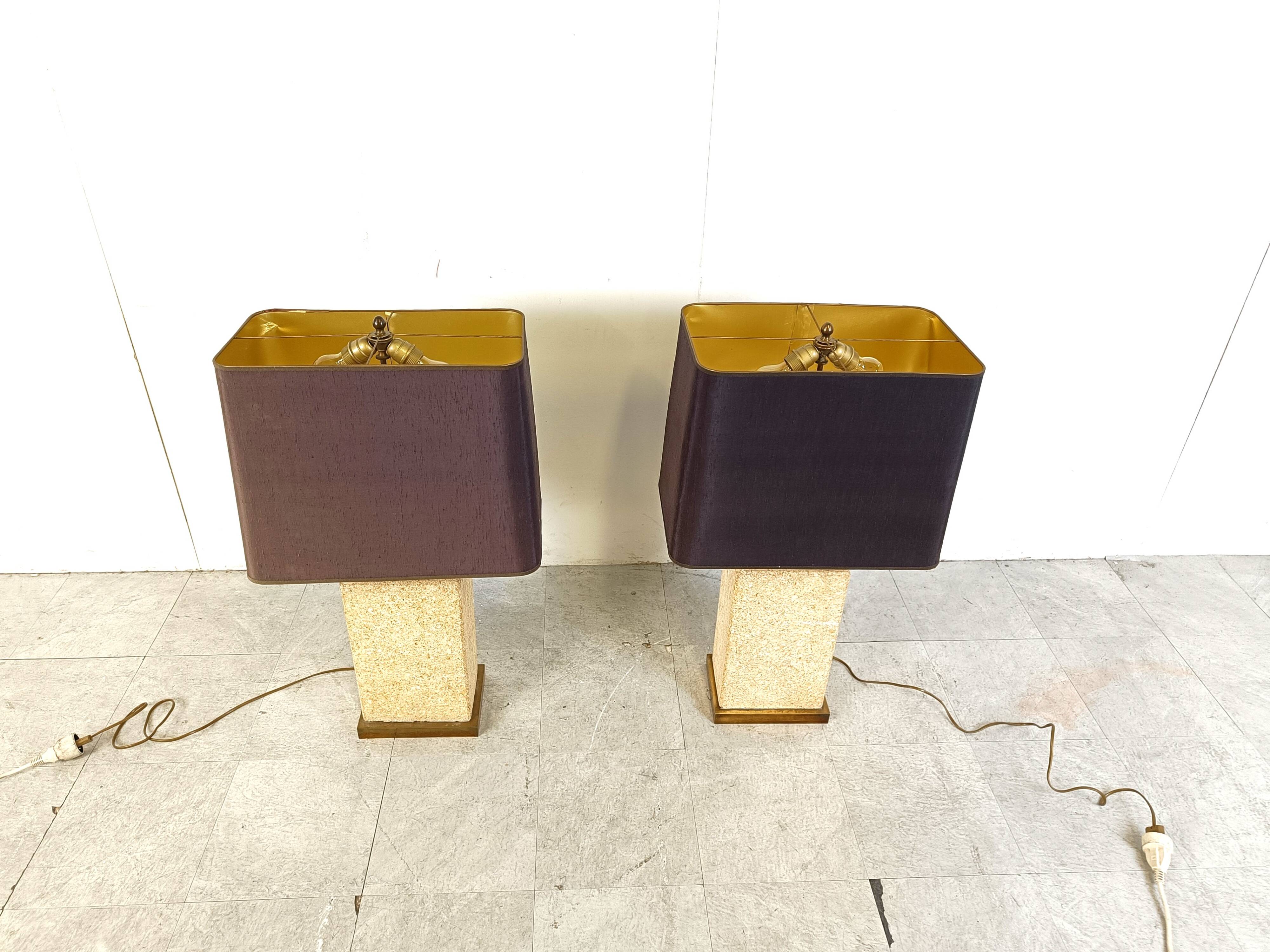 Pair of pierre de France table lamps, 1970s