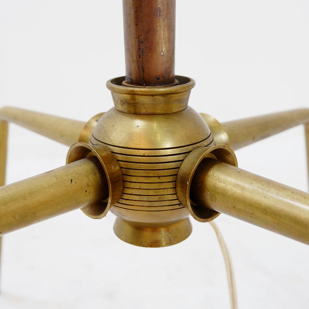 Metal and brass tripod floor lamp in Hollywood Regency style – 1950s