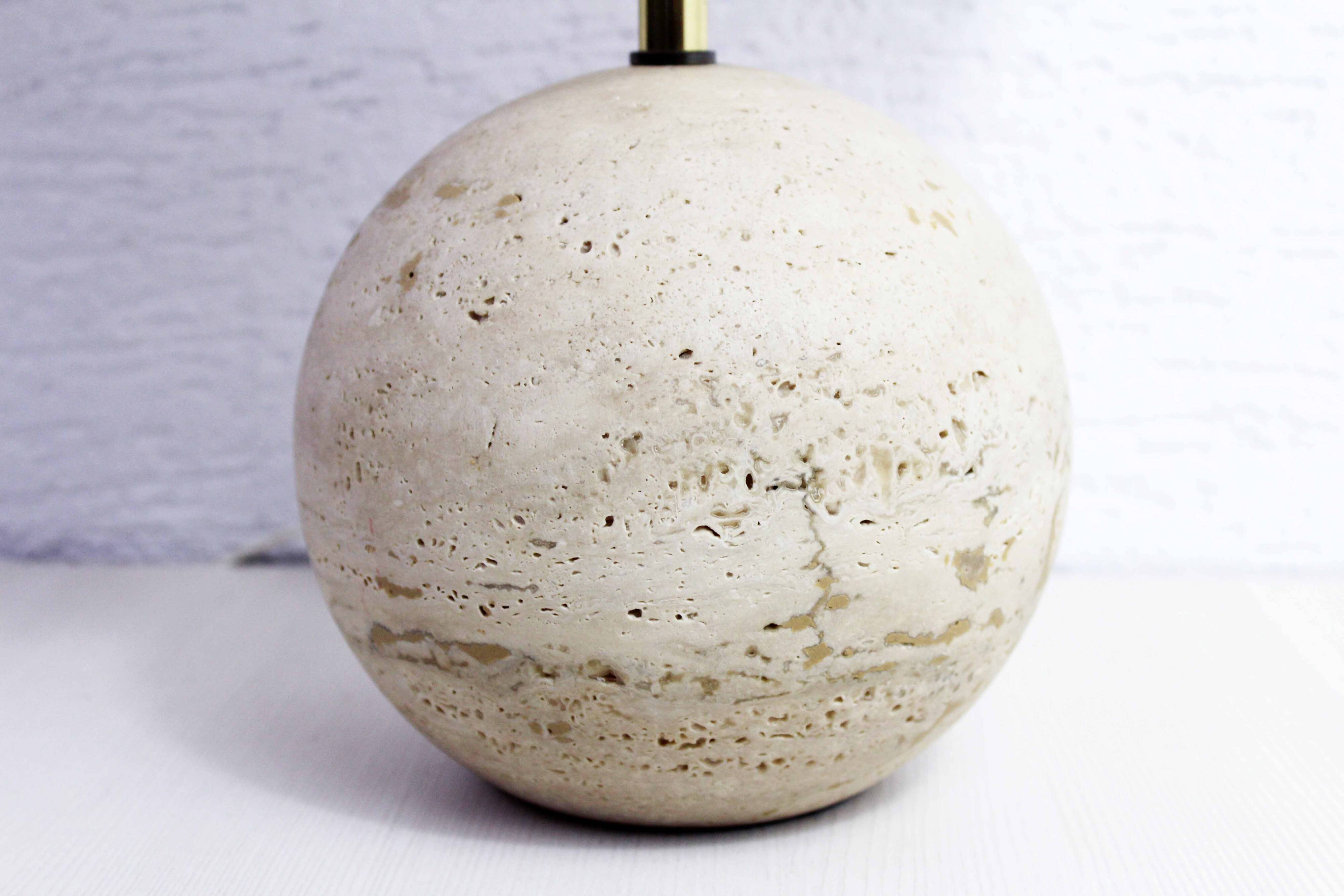 Travertine ball lamp