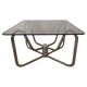 1970s mid-century chrome and smoked glass coffee table
