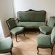 Set of antique living room furniture with a 3-seater sofa and 4 Louis XV armchairs.