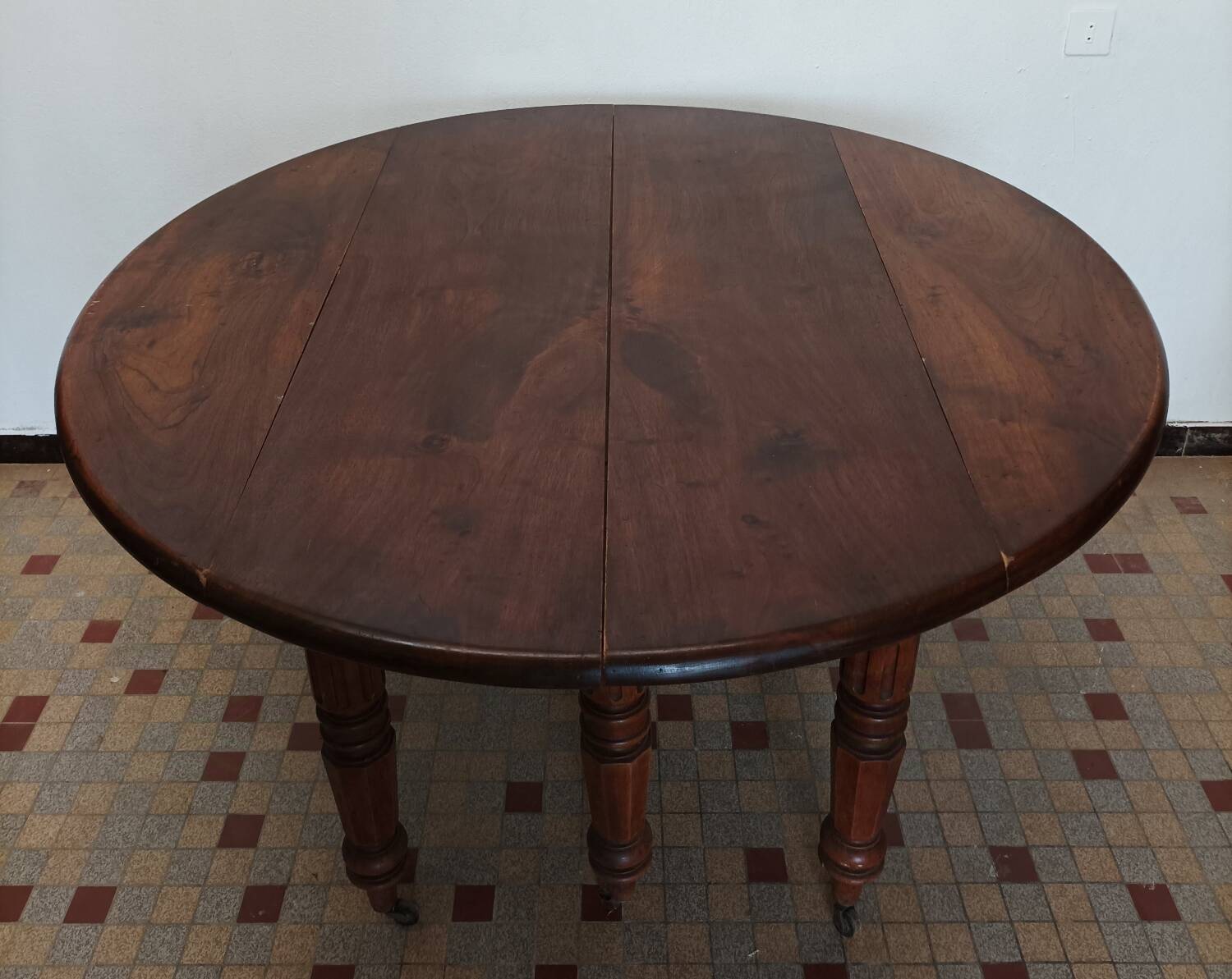 Old Louis Philippe table 6 feet on casters