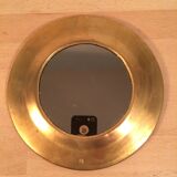 Round mirror strapping brass gilded vintage