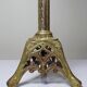Large pair of antique gilded bronze candlesticks, Gothic style from the 19th century.
