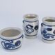 Vases en grès avec motif floral bleu cobalt de Westerwald, Allemagne, ensemble de 3