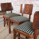 Art Deco Dining Set in Beech, Spruce and Walnut Veneer, Czech, 1920s, Set of 5