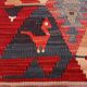 Vintage Turkish mini kilim 65x70 cm wool small Square kelim 2567