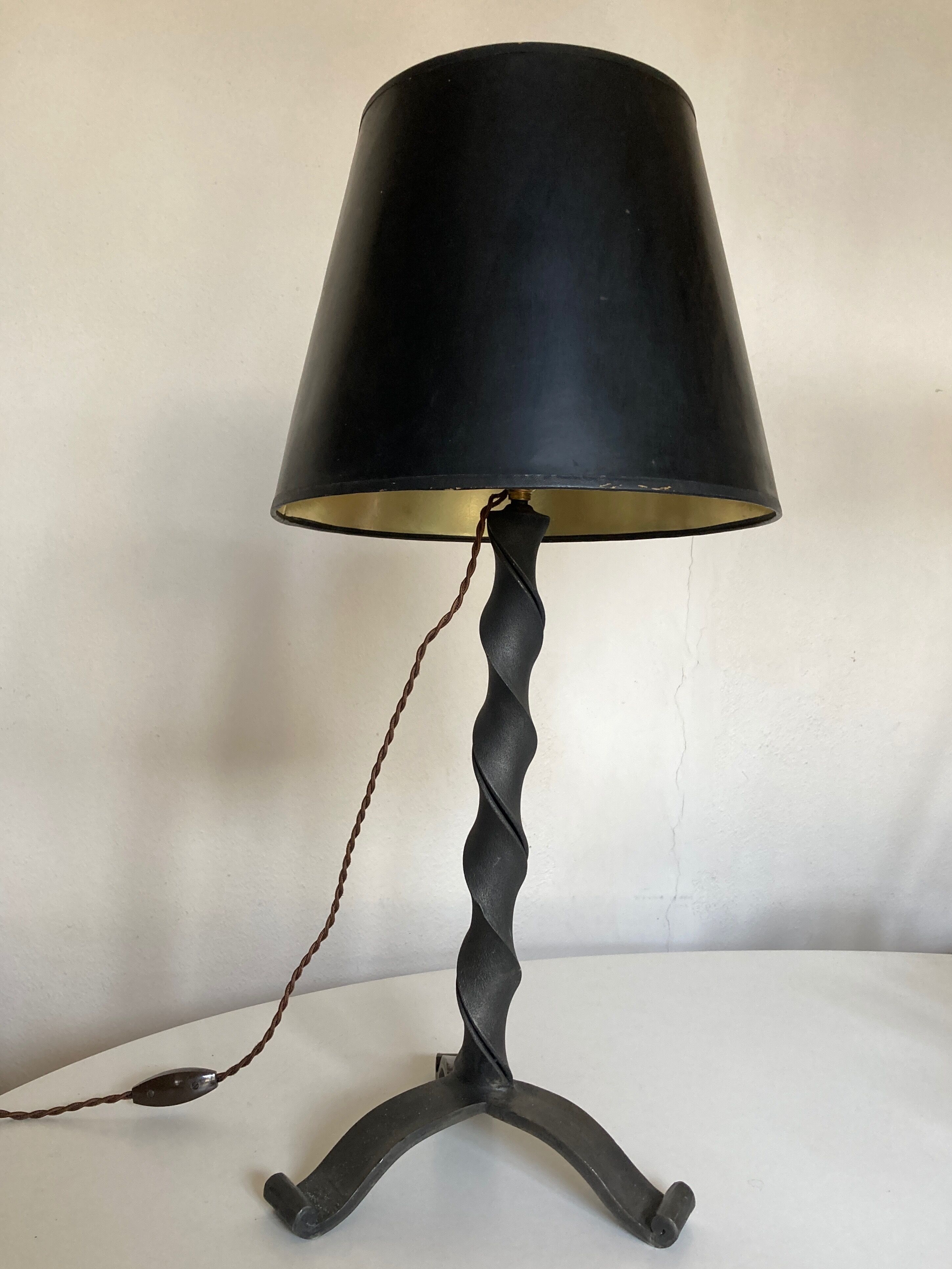 Brutalist beaten iron lamp 1970