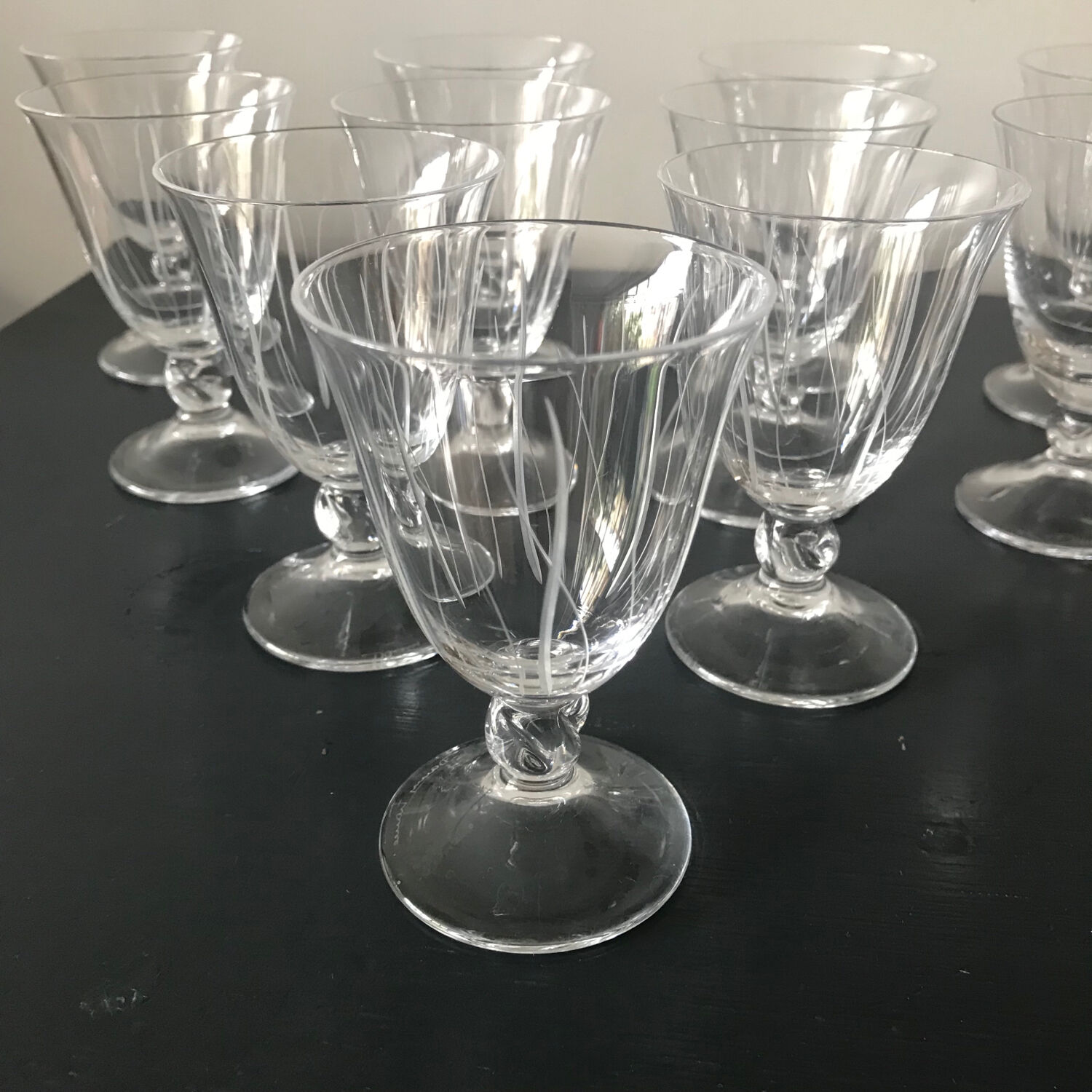 Set of 11 port glasses or DAUM verrines