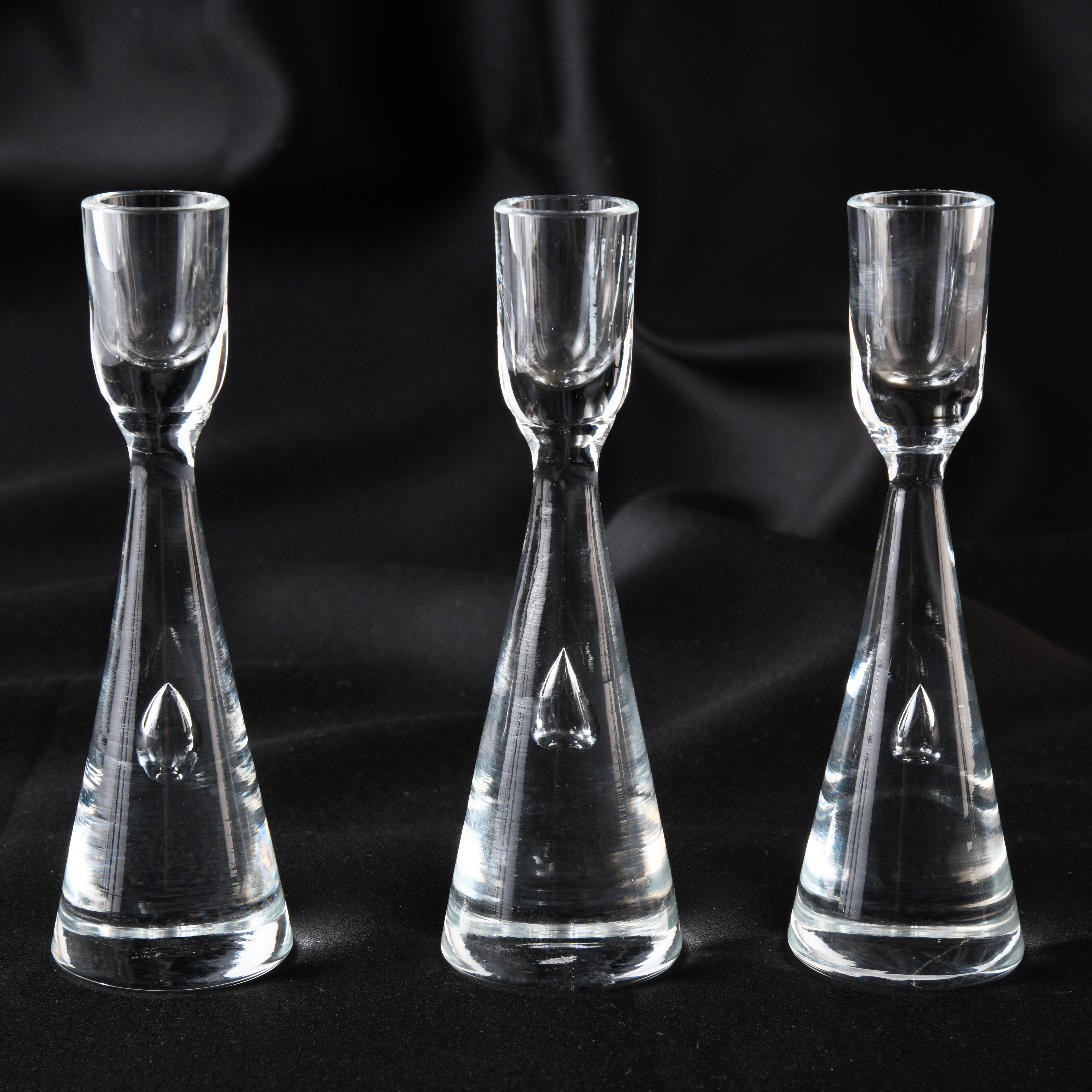 6 small glass candle holders by Bent Severin for Holmegaard