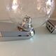 Pair of chrome sconces and crystal globe bubbled by Keuco / vintage 70s