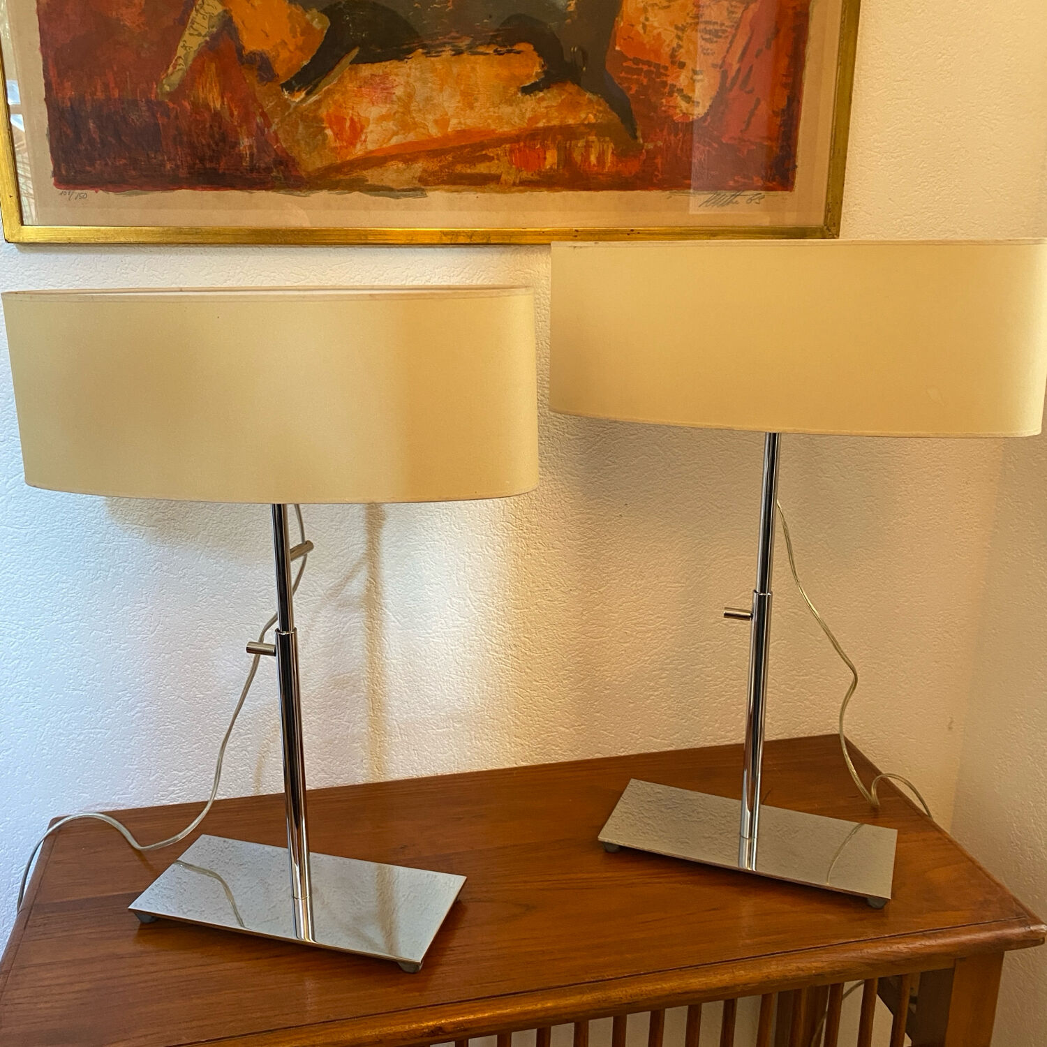 Pair of lamps by Jean-Paul Marzais, Dune collection